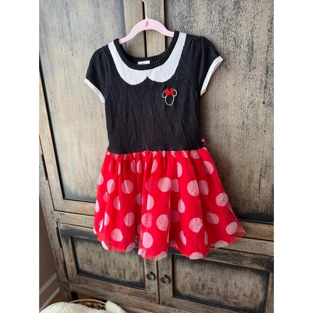 Minnie Mouse Dress Red White Polka Dot Girls 5T